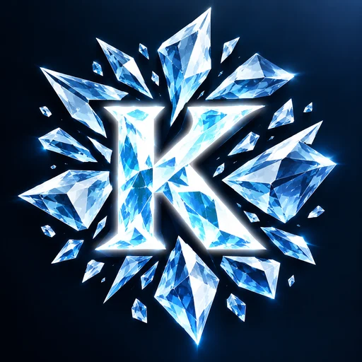 Kryst Logo: ein K aus Kristallsplittern
